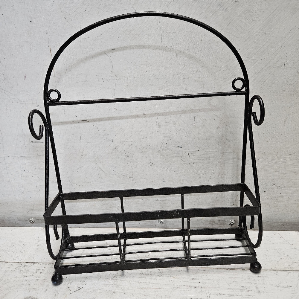 Metal Spice Rack Kitchen Decor Wall Mount Countertop Shelf Display